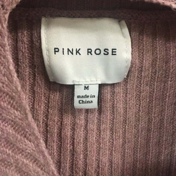 Pink Rose Cropped Sweater Womens M - Picture 4 of 6